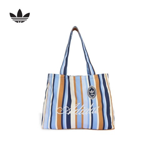 adidas阿迪达斯三叶草TOTE BAG多巴胺风条纹托特包夏中性 KX5259