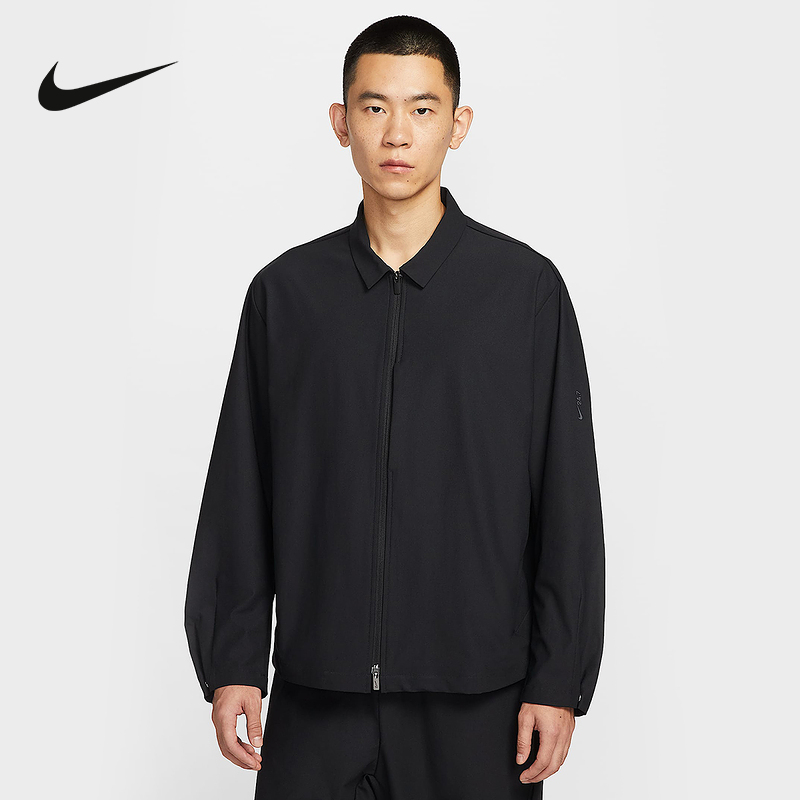 耐克24.7夏秋Dri-FIT男休闲翻领针织夹克运动宽松外套IF2868-010