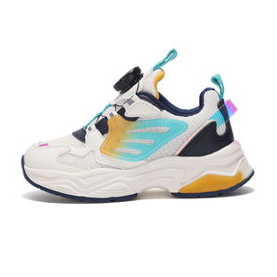 PONY波尼男童新款复古老爹鞋黄白色魔术贴舒适缓震休闲运动鞋