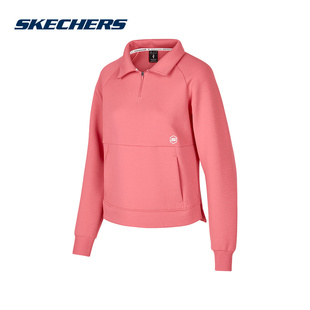 P424W014 SKECHERS 2024冬女针织套头卫衣 新款 04RQ 斯凯奇