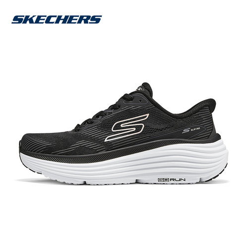 Skechers斯凯奇女鞋26春舒适透气轻便厚底缓震跑步鞋 129484/BKW