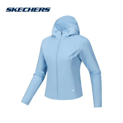 Skechers斯凯奇2026夏季新款女士凉感轻薄针织连帽外套 P226W082