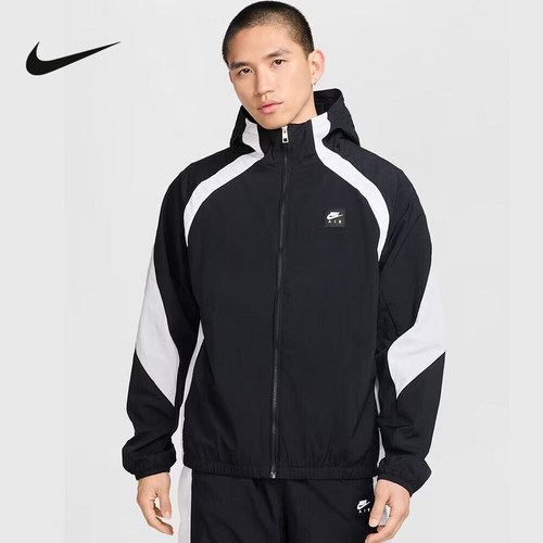 NIKE耐克男子夹克2026春季新款黑白拼色梭织休闲外套HJ0635-010