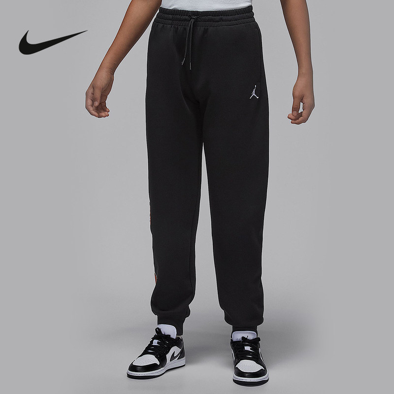 Jordan耐克男大童秋冬运动裤校园风多口袋柔软针织长裤IO6219-045