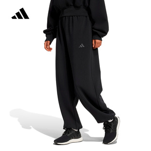adidas阿迪达斯运动休闲束口宽松2026春新款女子针织长裤 JM1652