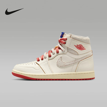 耐克女鞋Air Jordan 1 High OG AJ1米橙高帮复古篮球鞋DB4612-100