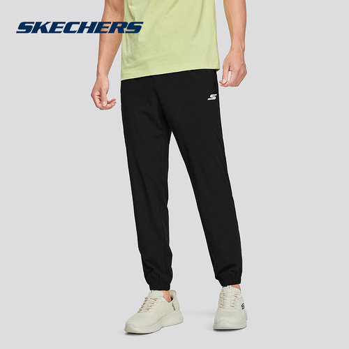 Skechers斯凯奇26春夏男凉感宽松休闲束脚运动梭织长裤 P224M106