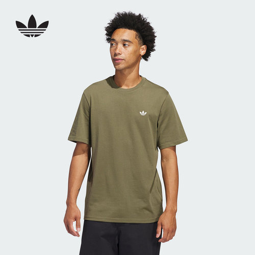 adidas阿迪达斯小logo男2025夏经典运动短袖圆领T恤JD2797