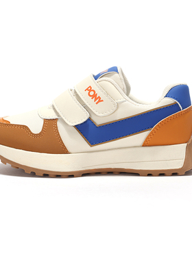 PONY男女童秋新款经典跑步鞋白土黄色休闲运动鞋233K1SO52EY