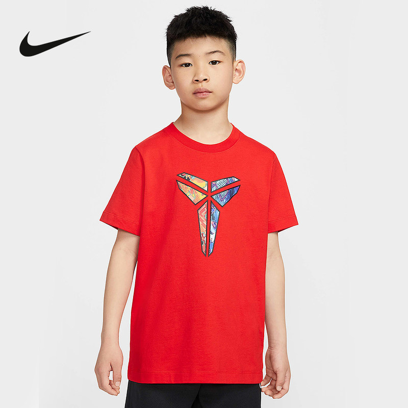 Nike耐克男女童KOBE科比大童T恤2025夏季棉质休闲柔软IH2218-600,运动服/休闲服装,运动T恤,淘宝优惠券,粉丝福利购,淘宝优惠卷