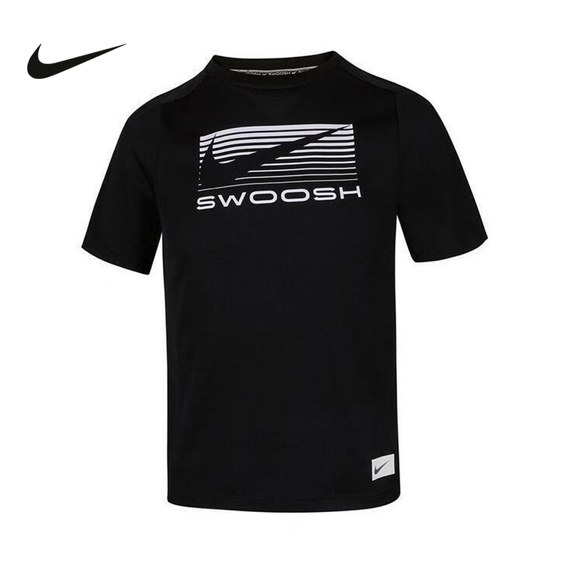 NIKE耐克男女大童T恤2025夏新款图案大勾宽松圆领短袖HJ3743-010