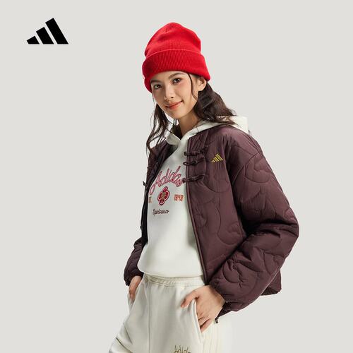adidas阿迪达斯棉服春马年女新中式红色保暖运动休闲外套 KS0630