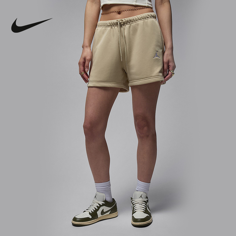 Jordan耐克针织短裤女夏季飞人刺绣休闲宽松透气运动裤HJ1366-206