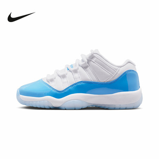 耐克女鞋大童鞋Air Jordan 11 AJ11白蓝低帮复古篮球鞋FV5121-100