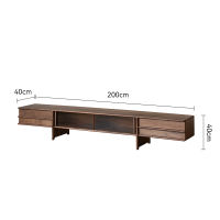 North American black walnut solid wood TV cabinet, modern and simple living room floor-standing cabinet, Nordic mid-style light luxury wall-mounted cabinet thumbnail 2
