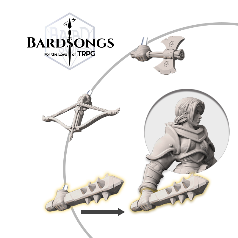 磁吸替换素组武器拓展包吟游之歌跑团模型 DND龙与地下城素组版