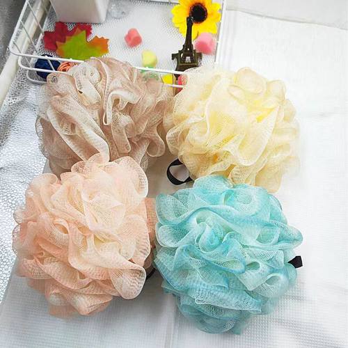 厂家处理花包纯色三彩浴花大克重颜色随机档搓澡两用洗浴用品