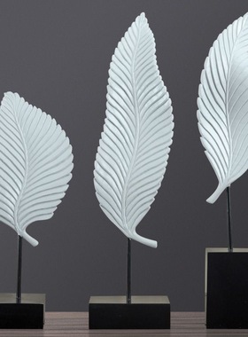 2026新款奢华欧式树脂艺术叶片装饰品电视柜卧室高雅点缀家居氛围