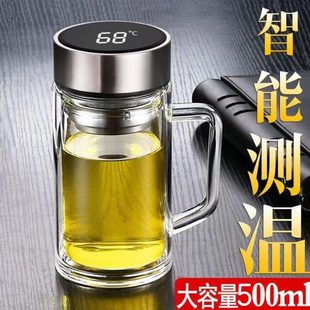 双层玻璃杯温士防爆耐高温大容量家用喝水杯子玻璃茶杯显男女加厚