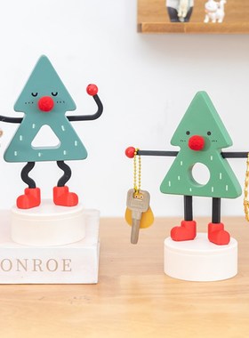 阿楹 可爱入门玄关钥匙托盘收纳挂架儿童房电视鞋柜Y书架治愈摆件