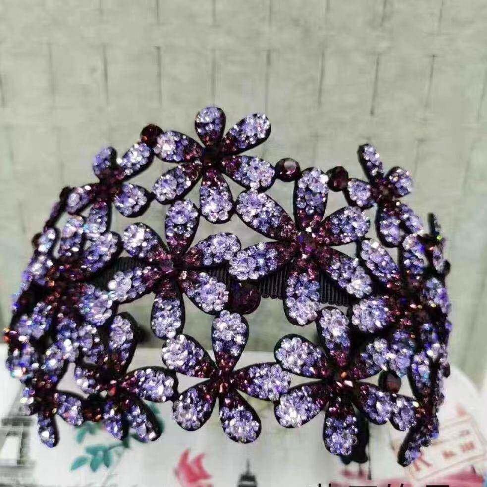 韩国宽边花朵遮白发神器花开富贵压发卡发夹水钻防滑头箍发箍头饰