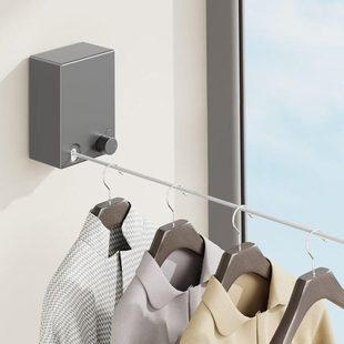 卫生间衣服室内家用架钢丝绳挂晒隐形伸缩阳台免打孔晾伸缩晾衣绳