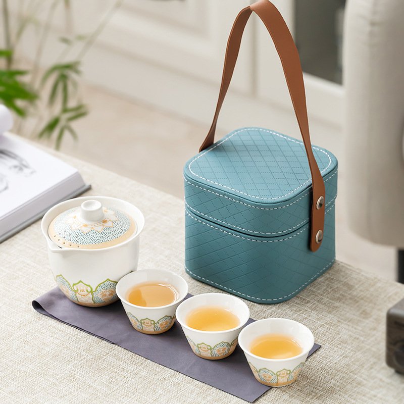 旅行茶具小套装盖碗茶杯功夫茶具快客杯实用礼品商务伴手礼印logo