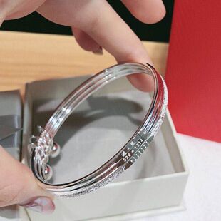 白铜镀银遇见手镯二光一沙三生三世手镯激光手镯