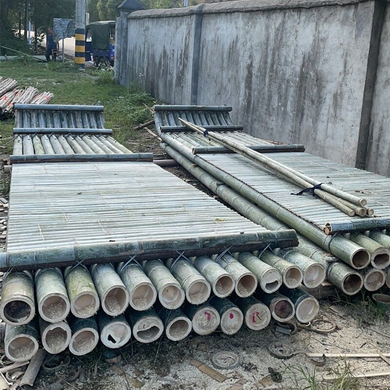 竹筏竹排船油纸伞雨棚竹管网红独木舟仿真捕鱼船渔船可下水小船