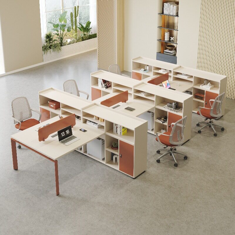 办公桌员工位办公室桌简约现代财务桌职员工位桌椅组合双人电脑桌