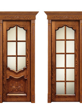 南京厂家可订安装实木门田园家用厨房开放漆雕花原木门批发