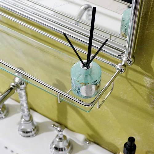 出口美式拱形复古浴室镜子铜边框法式卫生间化妆镜英新款