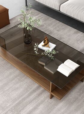 钢化玻璃茶几小户型客厅家用现代简约办公室正方形茶桌网红insm^