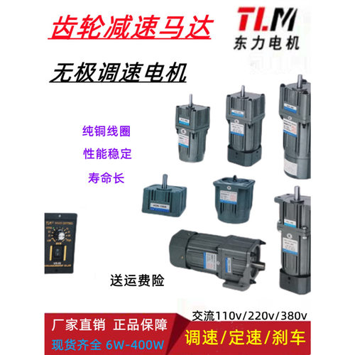 tlm东力调速电机6W15W25W40W60W90W120W180W200W250W减速马达220V