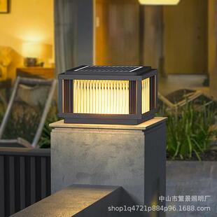 太阳能庭院柱头灯户外防水花园别墅大门口室外院子围墙门头柱子灯