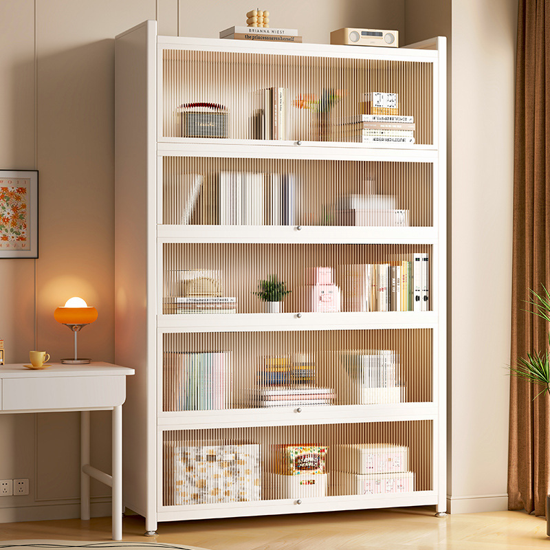 钢制展示柜儿童家用书柜置物架防尘夹缝收纳柜子靠墙落地储物书架