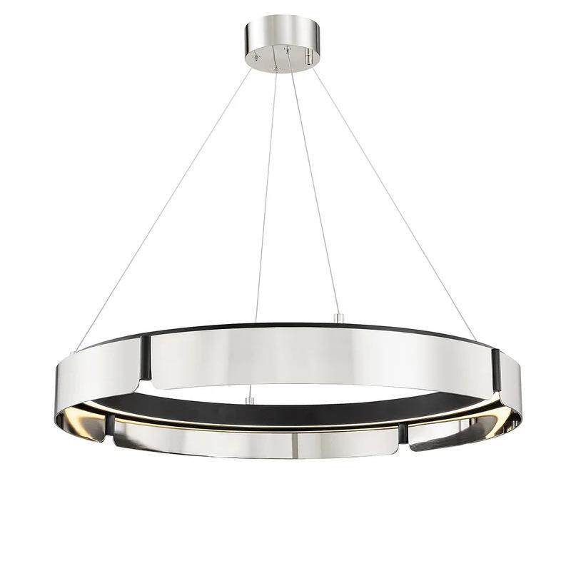 后现代轻奢客厅吊灯卧室餐厅创意金属圆形书房灯展厅样板房圆环灯