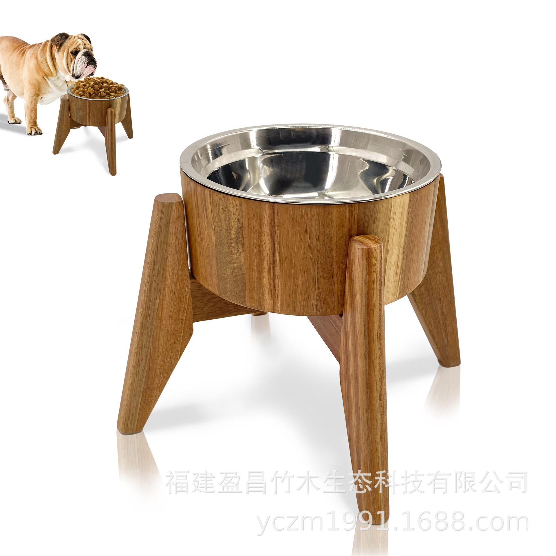 木制宠物碗架餐盘架猫狗喂食饮水创意家用增高宠物食盆大型狗狗喂
