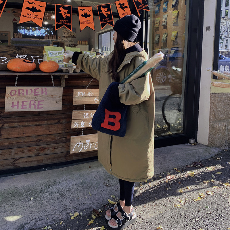 中长款宽松连帽工装棉服女大码羊羔毛加厚派克服休闲保暖棉衣外套,女装/女士精品,派克服,淘宝优惠券,粉丝福利购,淘宝优惠卷