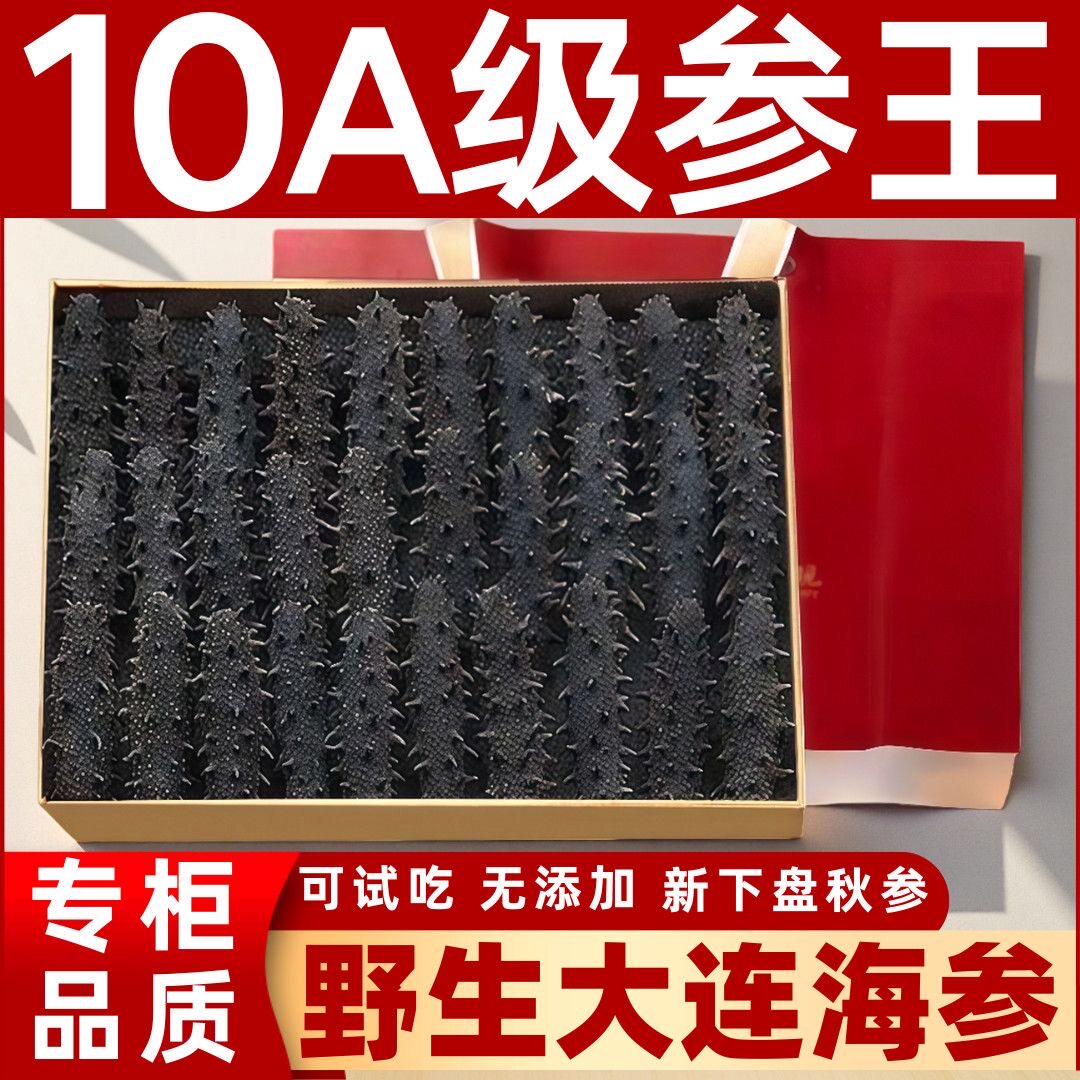 正宗大连纯野生海参干货淡干海参刺参9年参王孕妇级非即食礼盒款