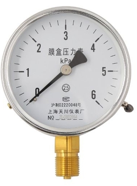 YE100膜盒压力表0-10/16/25/100KPA天然气燃气40微压表ye60千帕表