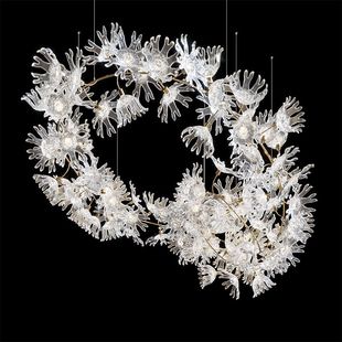 定制售楼部酒店大堂宴会厅吊灯创意花朵造型复式前台别墅工程灯具