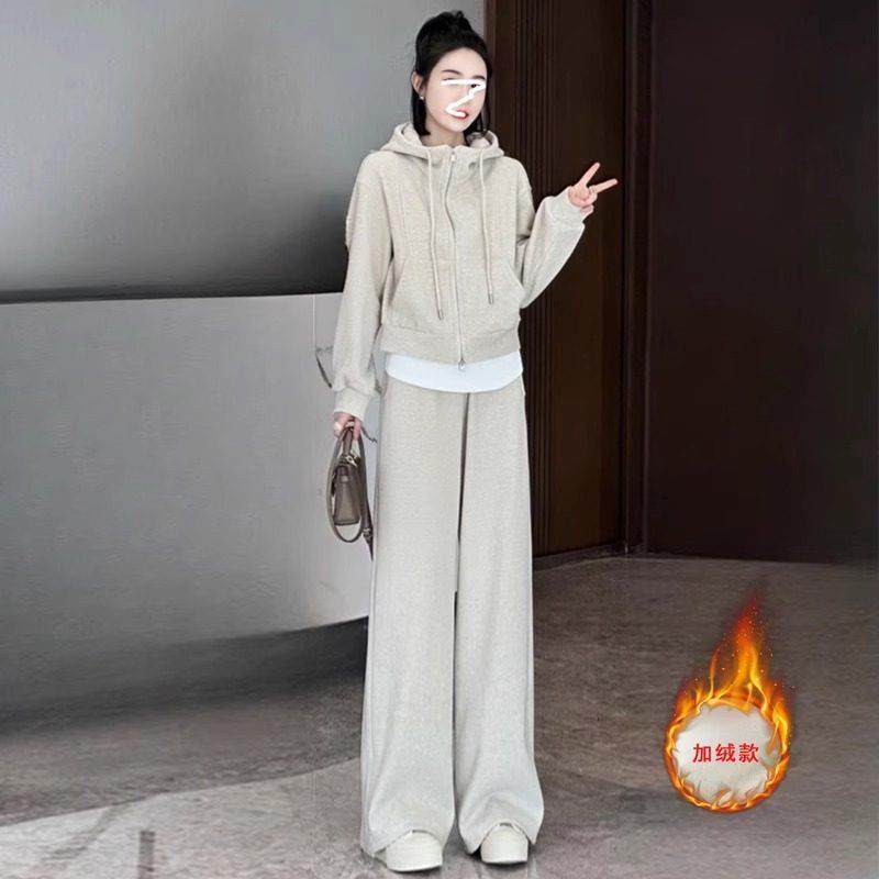 欧洲站休闲 运动套装女春秋冬季2025年新款时尚洋派连帽运动衫两