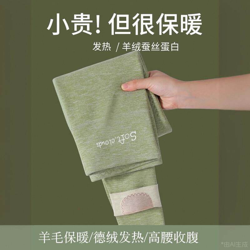 秋裤女款秋冬季防寒加长护膝加绒加厚打底高腰收腹内穿无痕保暖裤
