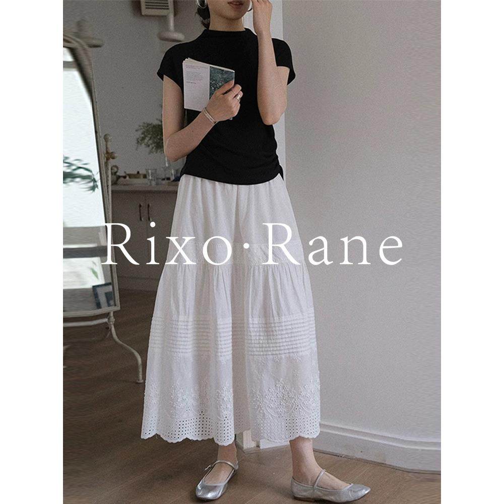 法国Rixo Rane优雅动人⭐重工打褶绣花白色半身裙女高腰a字长伞裙,女装/女士精品,大码半身裙,淘宝优惠券,粉丝福利购,淘宝优惠卷