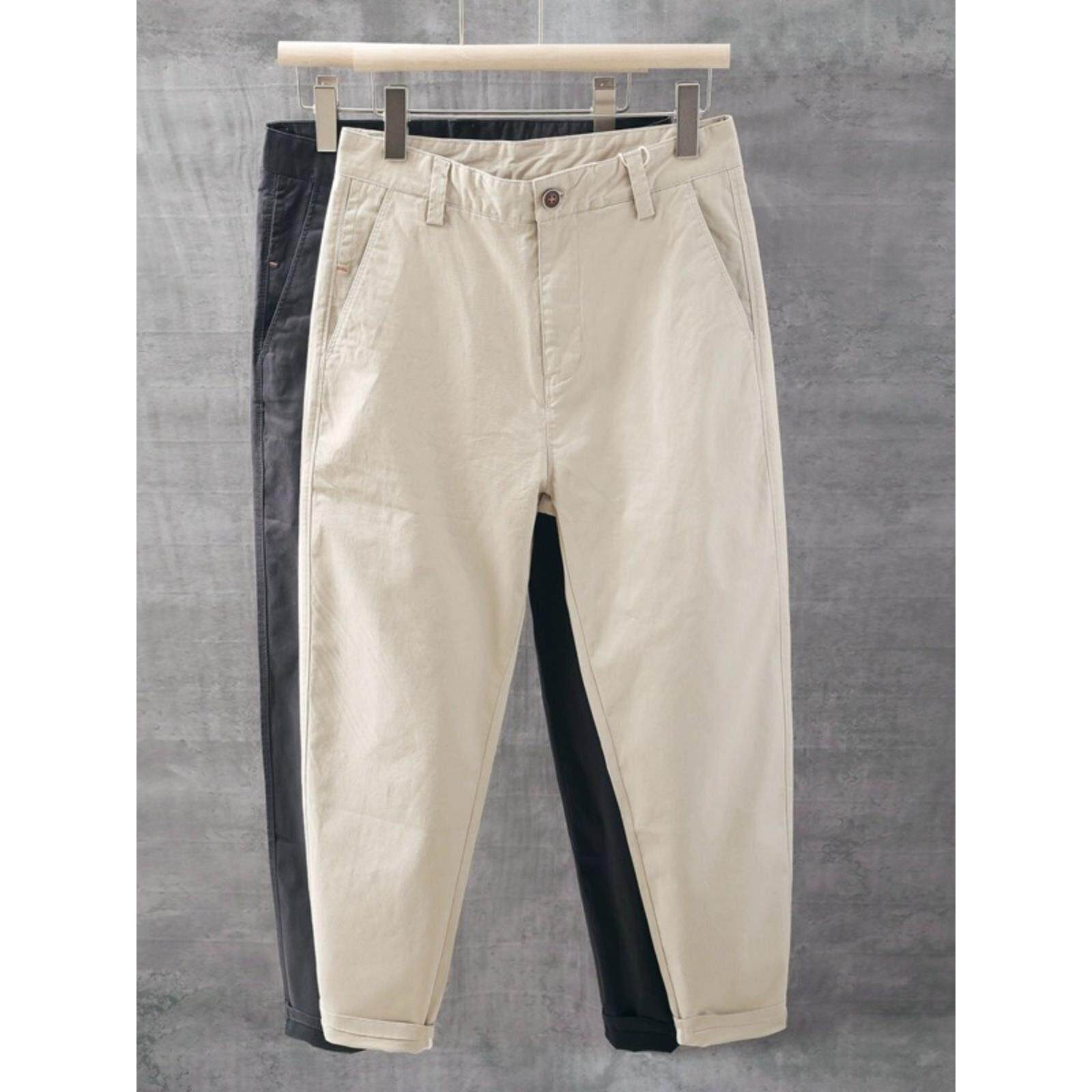 Ander Jurnal 休闲 裤男薄款百搭韩版修身烟管裤纯棉锥形九分裤男