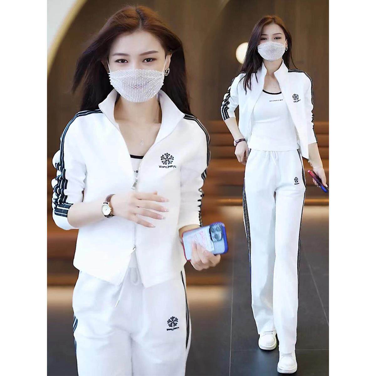 时尚运动服套装女2025春秋季新款气质减龄卫衣阔腿卫裤休闲两件套