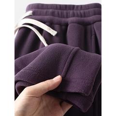 VSEAZMA酱紫好看~500G双面奥粒绒直筒卫裤女加绒加厚保暖休闲长裤