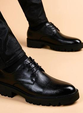 Ector Harden Leather Shoes男士厚底多功能英式时尚男士鞋黑色内