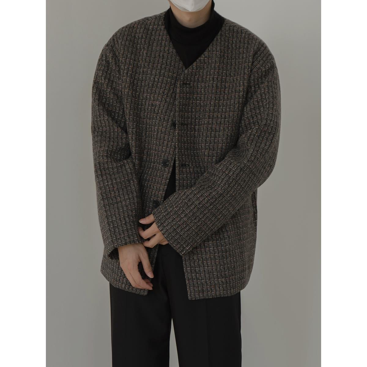 【日系覆古】Ander Jurnal春秋格子毛呢外套气质高级感简约风夹克